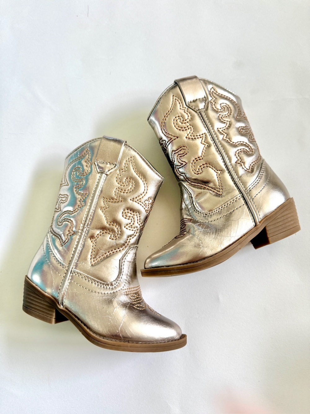 Tucker + Tate Toddler Size 6 Metallic Champagne Cowboy Boots